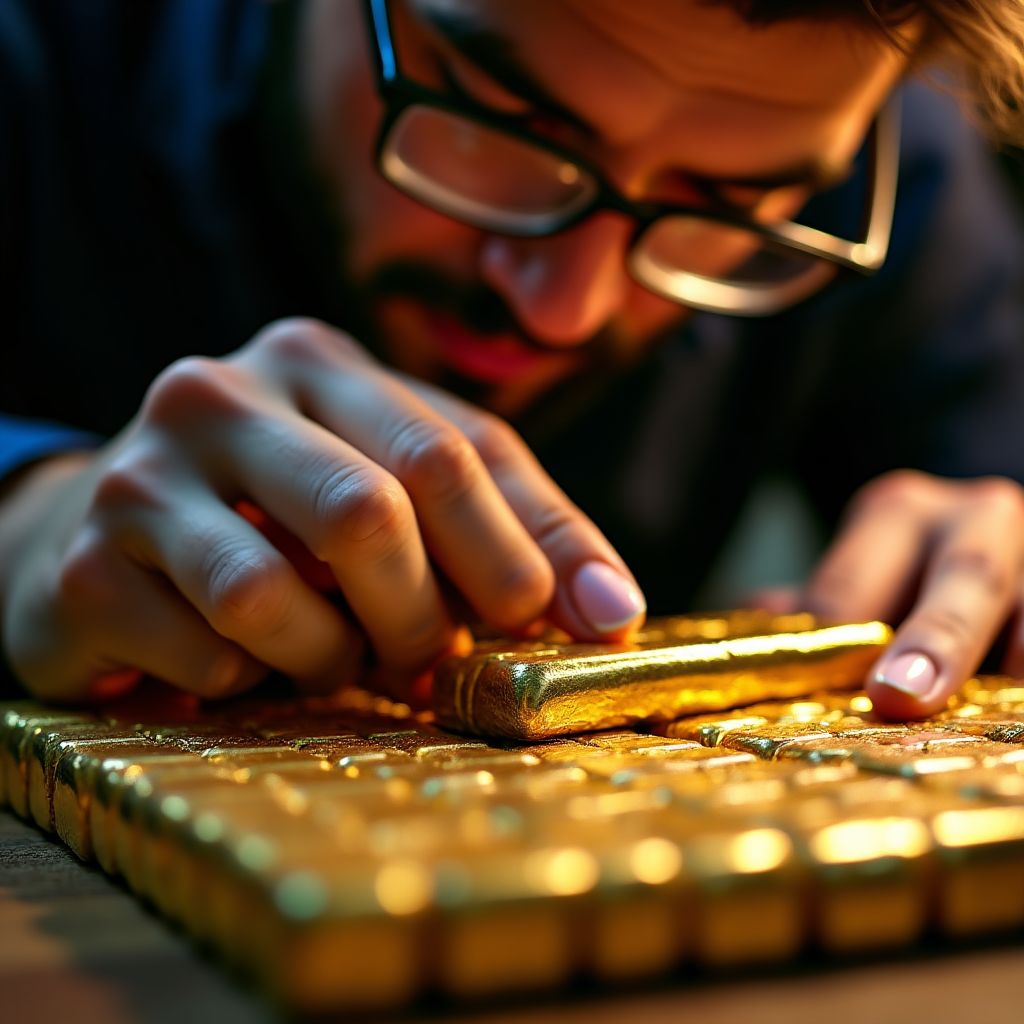 Inspección de lingotes de oro
