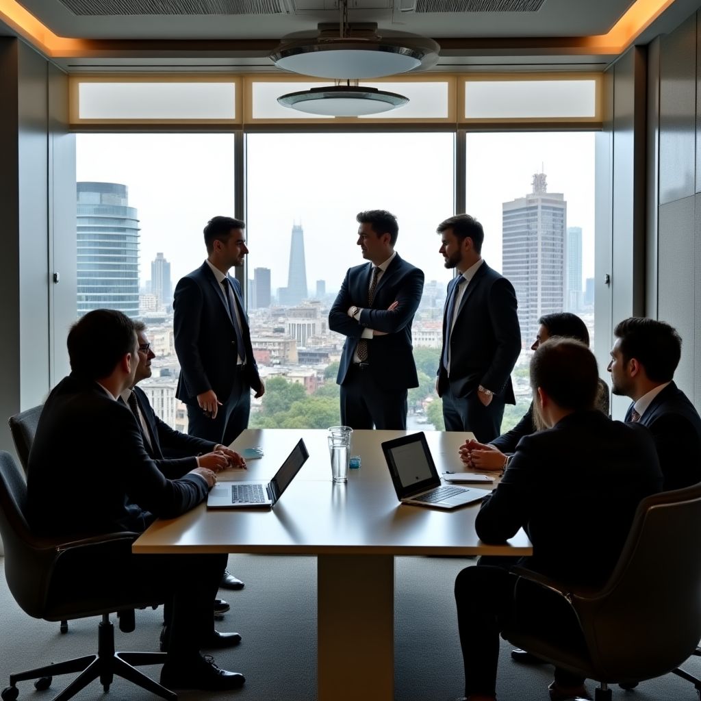 Equipo de FINANZ Consulting en oficina moderna